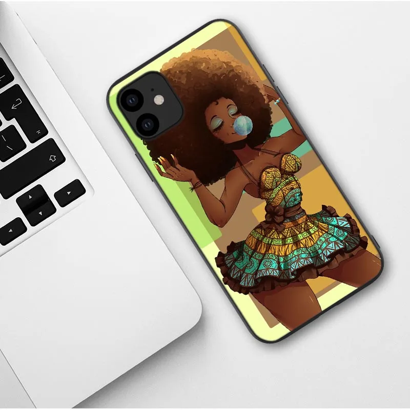 Черный Африканский художественный чехол для iPhone X XR XS Max 8 7 Plus 6 6s Plus melanin poppin силиконовый чехол для iPhone 11 Pro Max