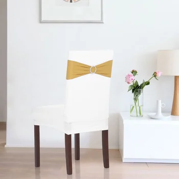 

50 X Wedding Chair Band Spandex Stretch Banquet Party Cover Band For Chair Easy To Assemble Foldable Design Multiple Color