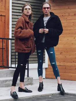 

ZOGAA 2019 Fashion Women's Teddy Coats Autumn Winter Faux Fur Jackets Plus Size Solid Loose Zipper Cashmere Casual Overcoat Warm