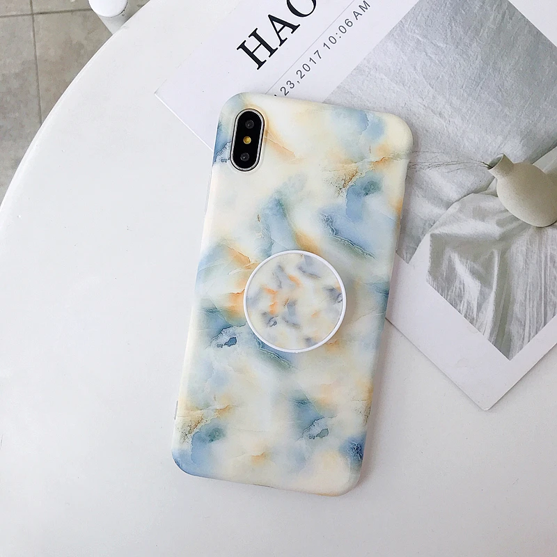 Модный матовый Силиконовый чехол из ТПУ для Iphone XR XS Max X 7 8 Plus 6 6S Plus, складной держатель, чехол-подставка
