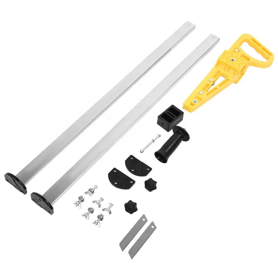 

Stainless Steel Gypsum Board Cutter Hand Push Plasterboard Cutting Tool with 7 Bearings Yellow