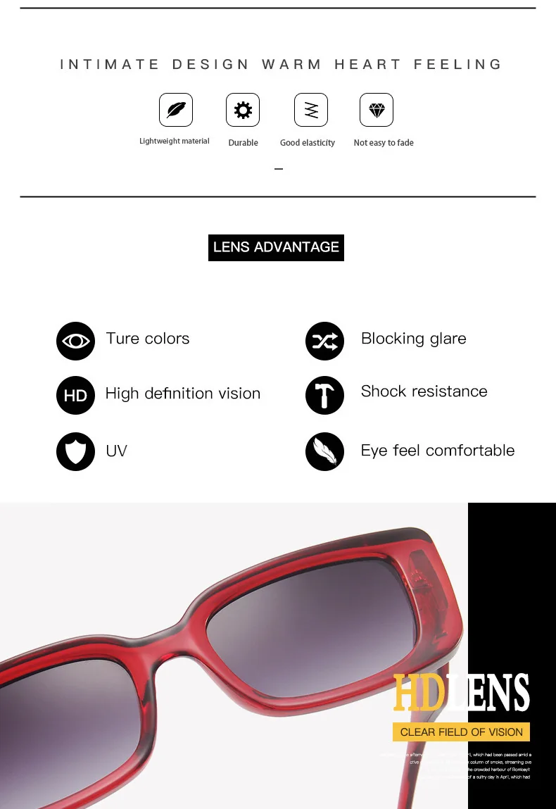 Fashion Rectangle Brand Sunglasses Women Vintage Classic Eyewear 2021 Men Trending  Sun Glasses Shades anti-ultraviolet UV400 big sunglasses