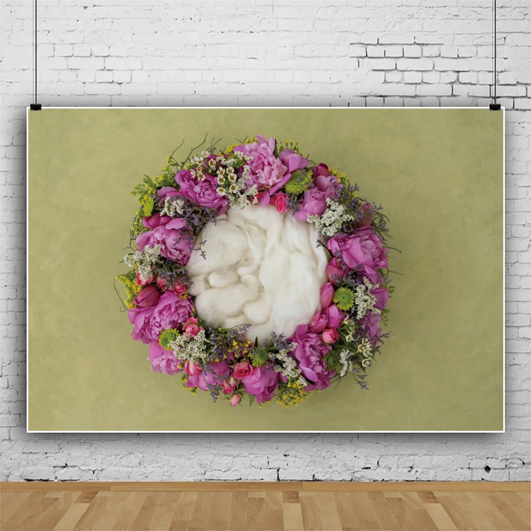 Baby Shower 1st Birthday Party Backdrops Floral Garland Decor Newborns Kids Portraits Props Child Customize Photo Studio 5*3ft |