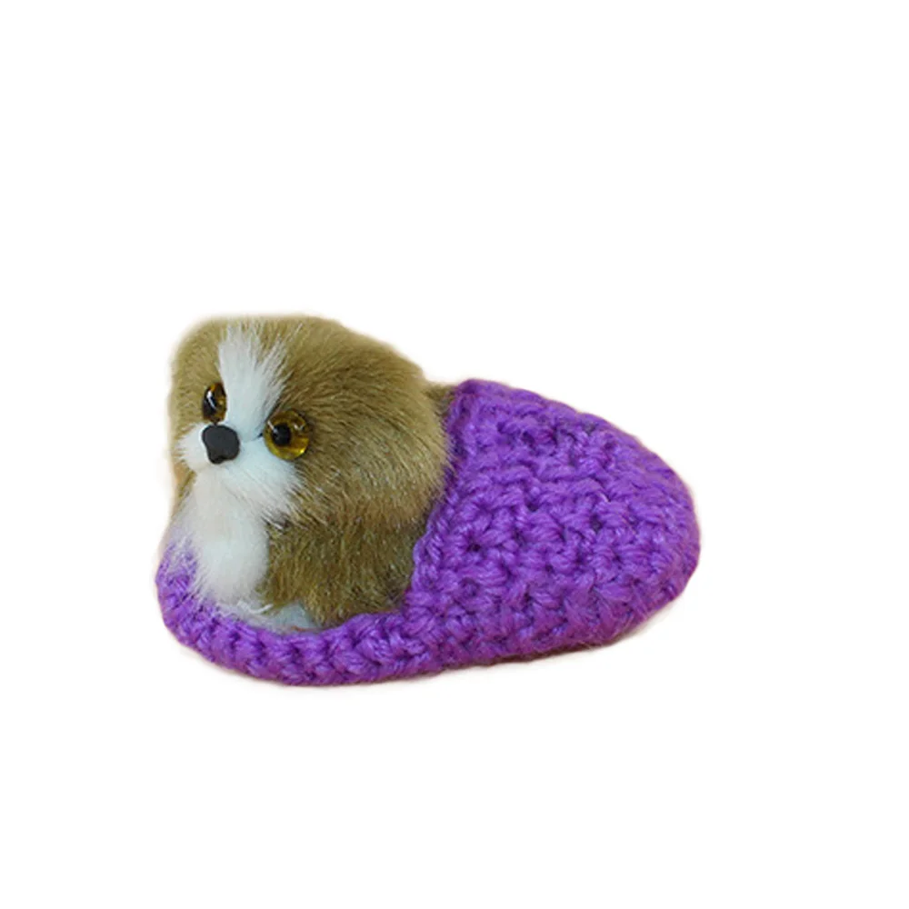 Маленькая имитация собаки игрушка милая плюшевая кукла звук чучела Рождество