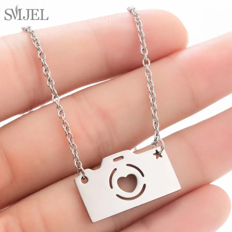 SMJEL Classic Camera Pendants Necklace 