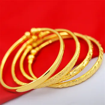 

Gold Color Open Cuff Bangle For Women Smooth Matte Pattern Bracelet Bangle Fashion Jewelry Gifts No Fade