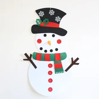 

50x100cm DIY Felt Snowman Christmas Game Set Merry Christmas Decoration for Home Xmas Gifts Kids Toys Navidad 2020 New Year 2021