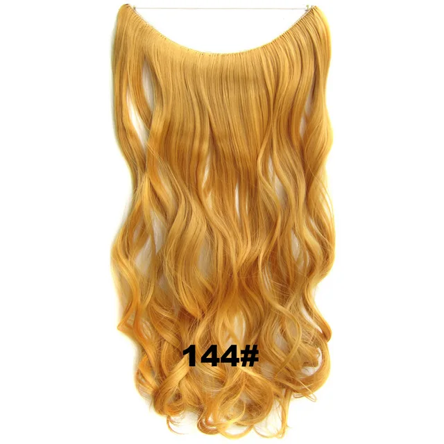 24inch 50grams 100grams Synthetic Hair Extension Gradual Color Brown Gray Blonde String Halo Hairpieces Extensions 100g-144-wavy