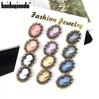 

baiduqiandu brand pack of 12 pieces Elizabeth vintage cameo brooch for women