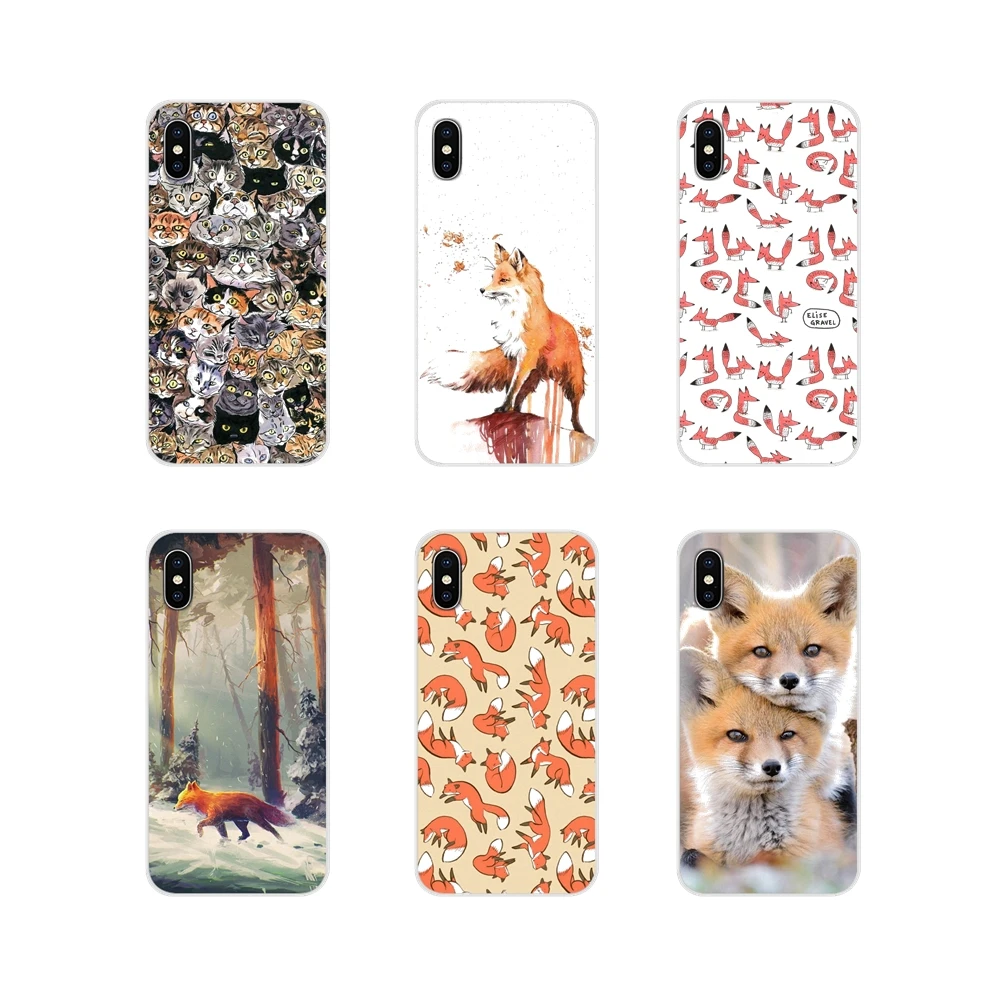 Силиконовый чехол для телефона Animal More Cute Fox cat Xiao mi 4 5 5s 6 A1 A2 5X6X8 9 Lite SE Pro Max Mix 2 3 2S |
