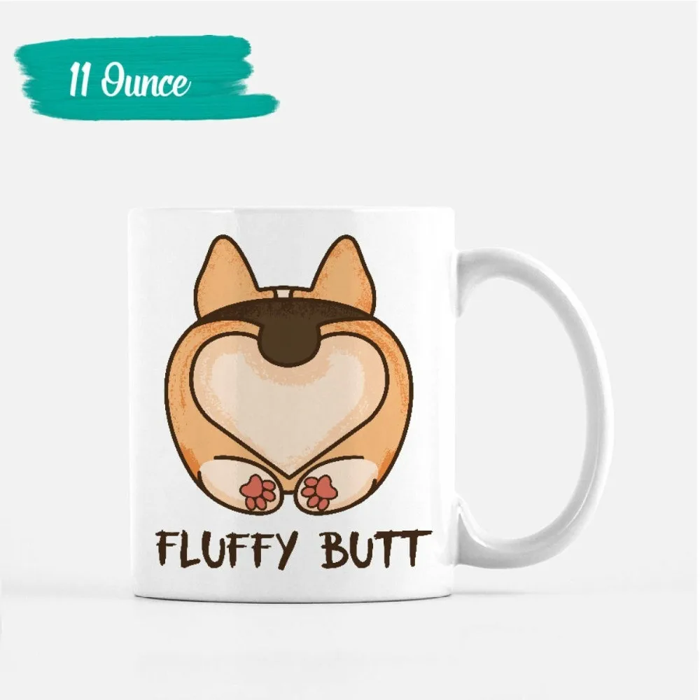 

Fluffy Butt Dog Mugs Beer Coffee Tea Cups Friend Gift Birthday Gifts