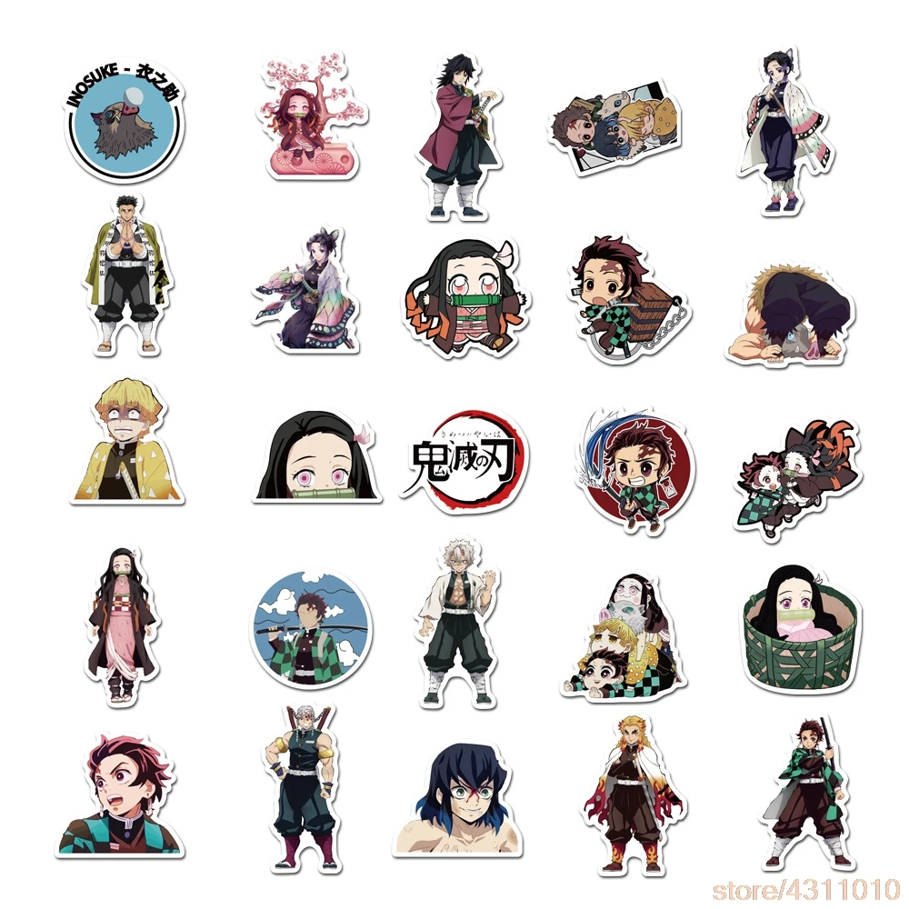 50 шт. аниме Demon Slayer Kimetsu No Yaiba стикер Косплей Prop ПВХ водонепроницаемый DIY СКЕЙТБОРД