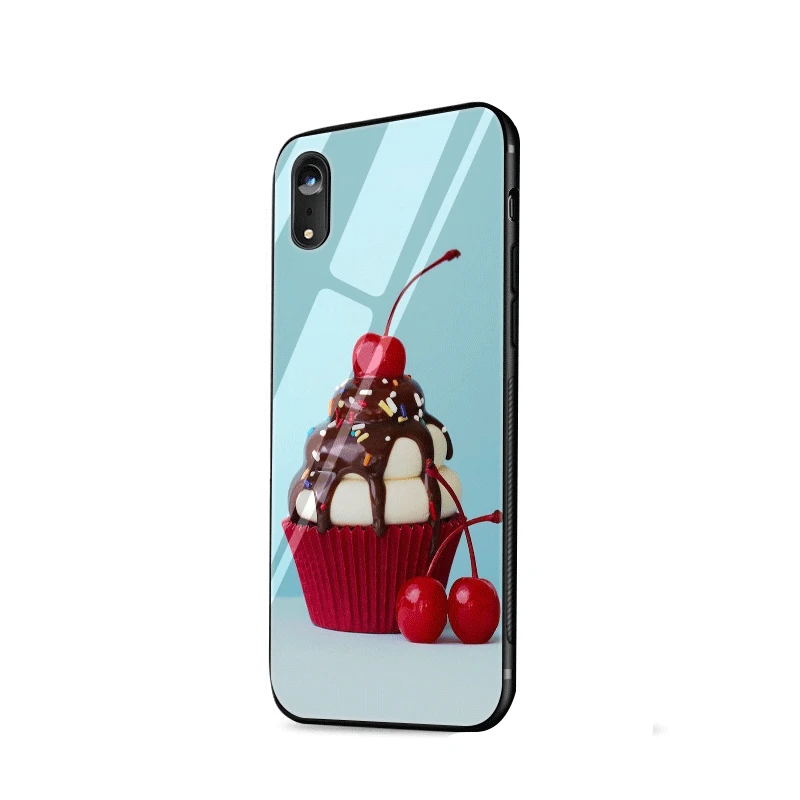 Стеклянный чехол для телефона из ТПУ стекла для Apple iPhone 5 5S SE 6 6S 7 8 Plus XR X XS Max cake