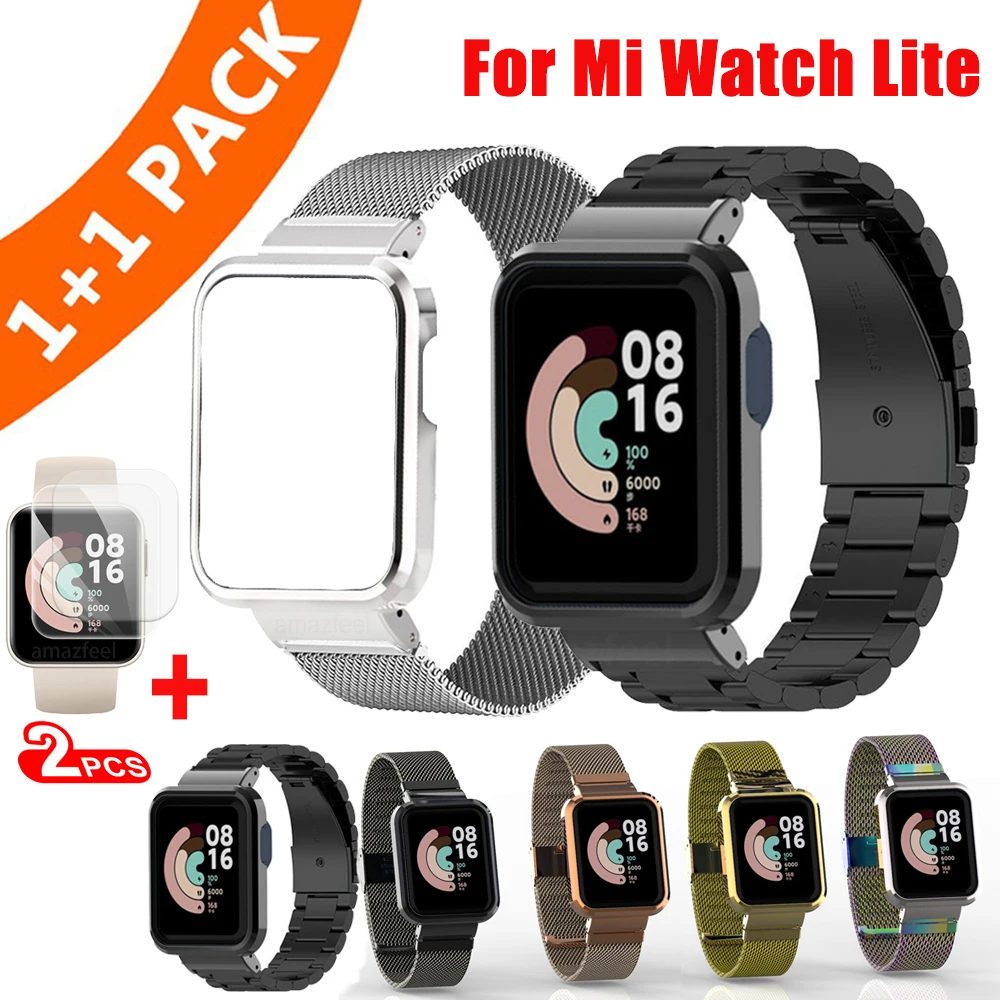 Металлический корпус для часов браслет Xiaomi Mi Watch Lite ремешок из нержавеющей стали