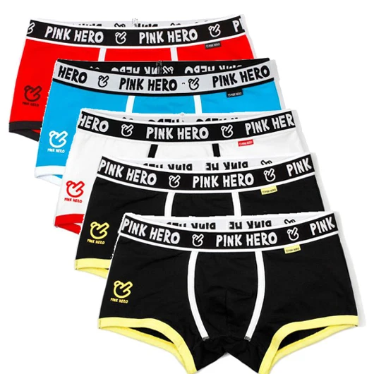 Pink Heroes Classic Men Underwear Boxers High Quality Cotton Male Panties comfortable Cost-effective M/L/XL/XXL