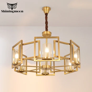 

French Luxury Crystal LED Chandelier Lighting Golden Copper Bedroom Ceiling Chandeliers Modern Living Room Loft Hanging Lamps