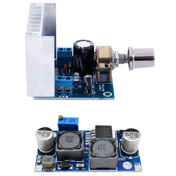 

1 Pcs AC / DC 12V / 2A TDA7297 2X15W Digital o Amplifier DIY Kit & 1 Pcs DC-DC Buck Step Up Down Converter Module