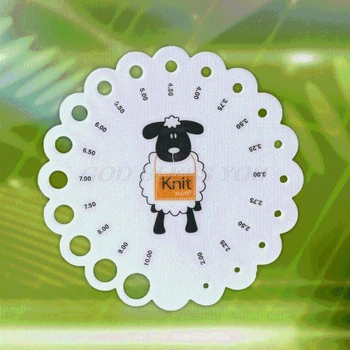 

Round Size 2mm -10mm Knitting Knit Needle Sizer Gauge Measure Ruler Tool