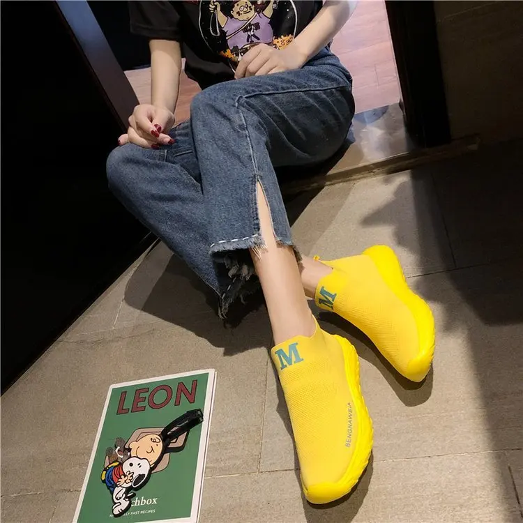 Женские кроссовки на толстой платформе; цвет желтый, белый; женская обувь из вулканизированной кожи; коллекция года; повседневные кроссовки на платформе; YT-24