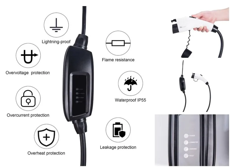 Dousida Sae J1772 16A EVSE электрическое автомобильное зарядное устройство тип 1