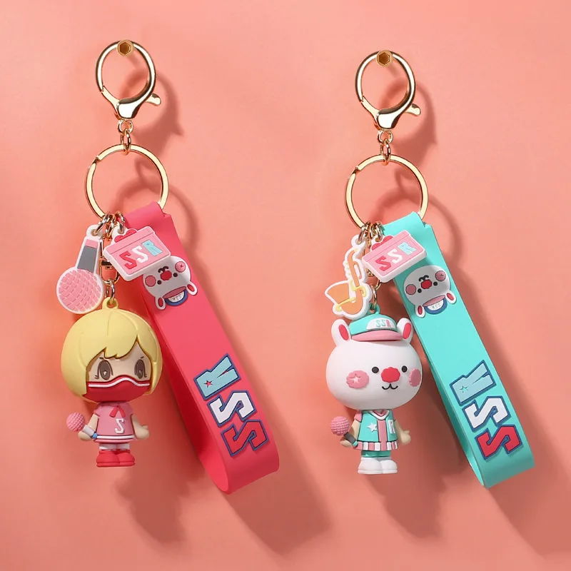 2019 New Cute Rabbit Keychain Pokemon Fluffy Fur Ball Key Chains for Women Bags Pendant Decoration Keyring Fashion Kids Gifts | Украшения и