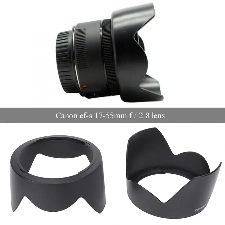EW-83J, 2 шт., качественная пластиковая бленда для объектива камеры Canon EF-S 17-55 мм f/2,8, черная, dslr, защитная бленда для камеры