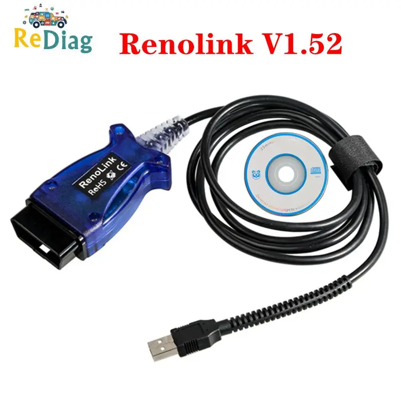 Новейший RENOLINK V1.52 ECU программист для Renault Renolink V1.52 ключ/Подушка безопасности/ECM/UCH/программатор OBD2 автомобильный диагностический кабель