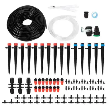 

40m Garden Irrigation System 4/7 Hose Water Saving Automatic Drip Irrigation Watering Set For Atrium And Greenhouse