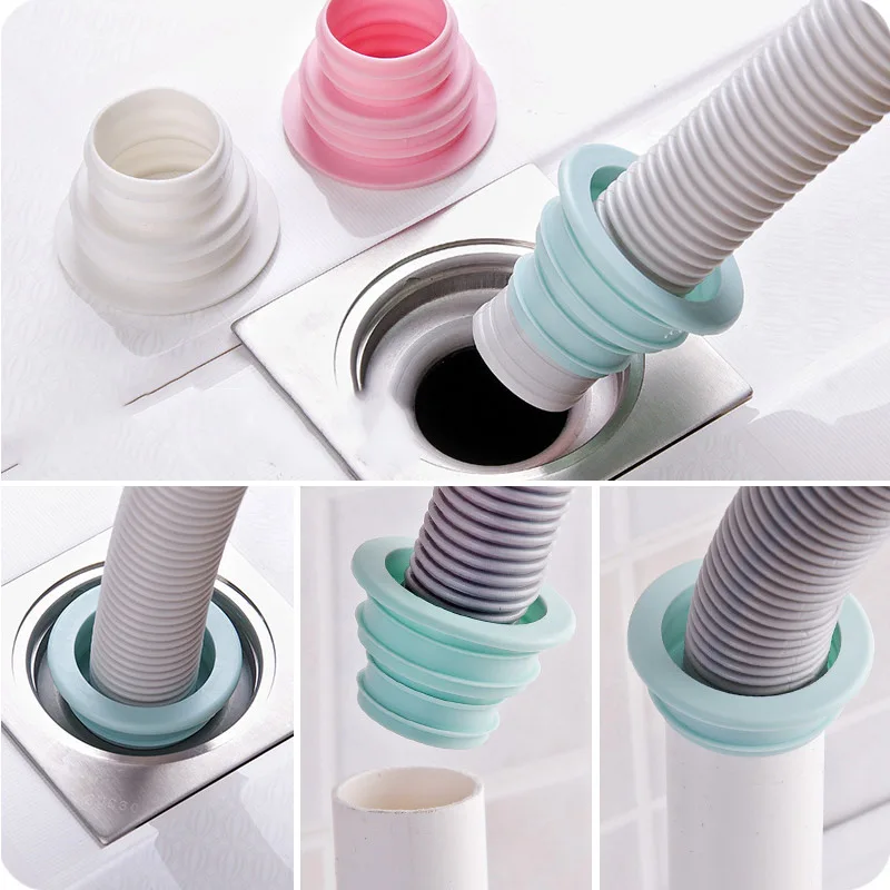 

1pc Deodorant Wash Machine Pipe Connector Tools Drain Pipe Hose Seal Sewer Pipe Plug Deodorant Silicone For Washing Machine Hose