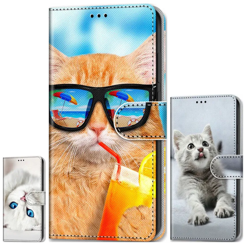 Чехол-книжка для Huawei Y3 Y5 II Y6 Y7 Y9 Prime 2019 Pro 2018 2017 2 P08F с изображением Льва волка тигра