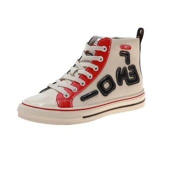 

Newest Hot Sale Spring Fashion Shoes High Patchwork Casual Shoes For Boys Breathable Plastic Bottom Flats Shoes