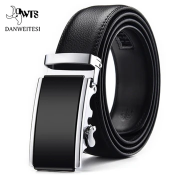 [DWTS]Men Belt Male Genuine Leather Belt Men Strap Belts For Men Automatic Buckle Black Men's Belts Cummerbunds cinturon hombre 1