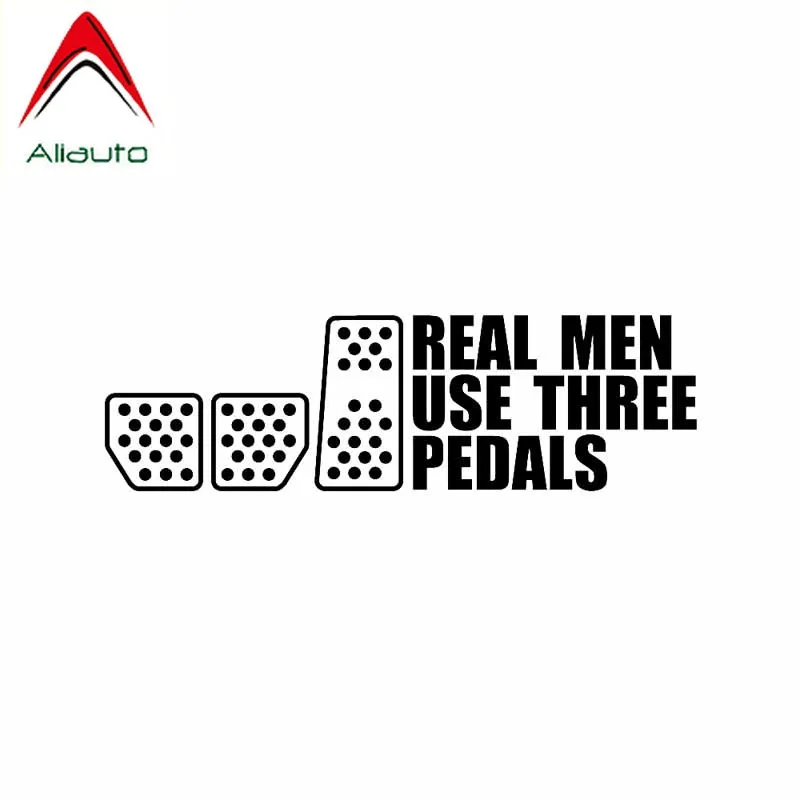 Aliauto Personality Interesting Car Sticker Real Men Use Three Pedals Vinyl Decal Drift Racing Clutch Black/Silver 19cm*5cm | Внешние