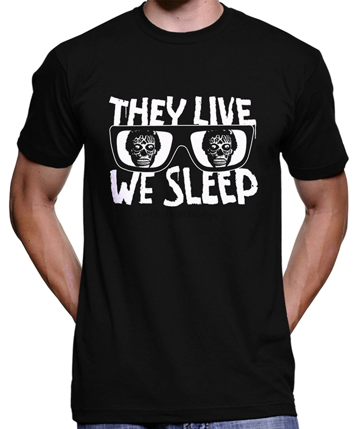 Live We Sleep солнцезащитные очки Футболка-John Carpenter Rowdy Roddy Piper культовый фильм Мужская