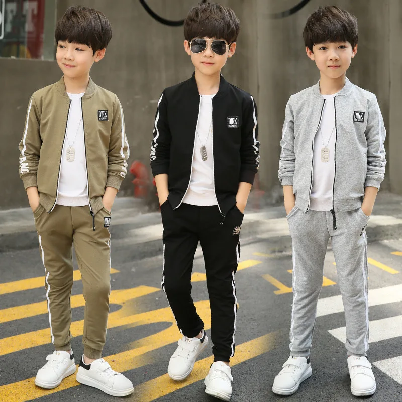 

BOY'S Knitted Suit 2019 New Style Big Boy Korean-style Children Casual Sports Brace Two-Piece Set