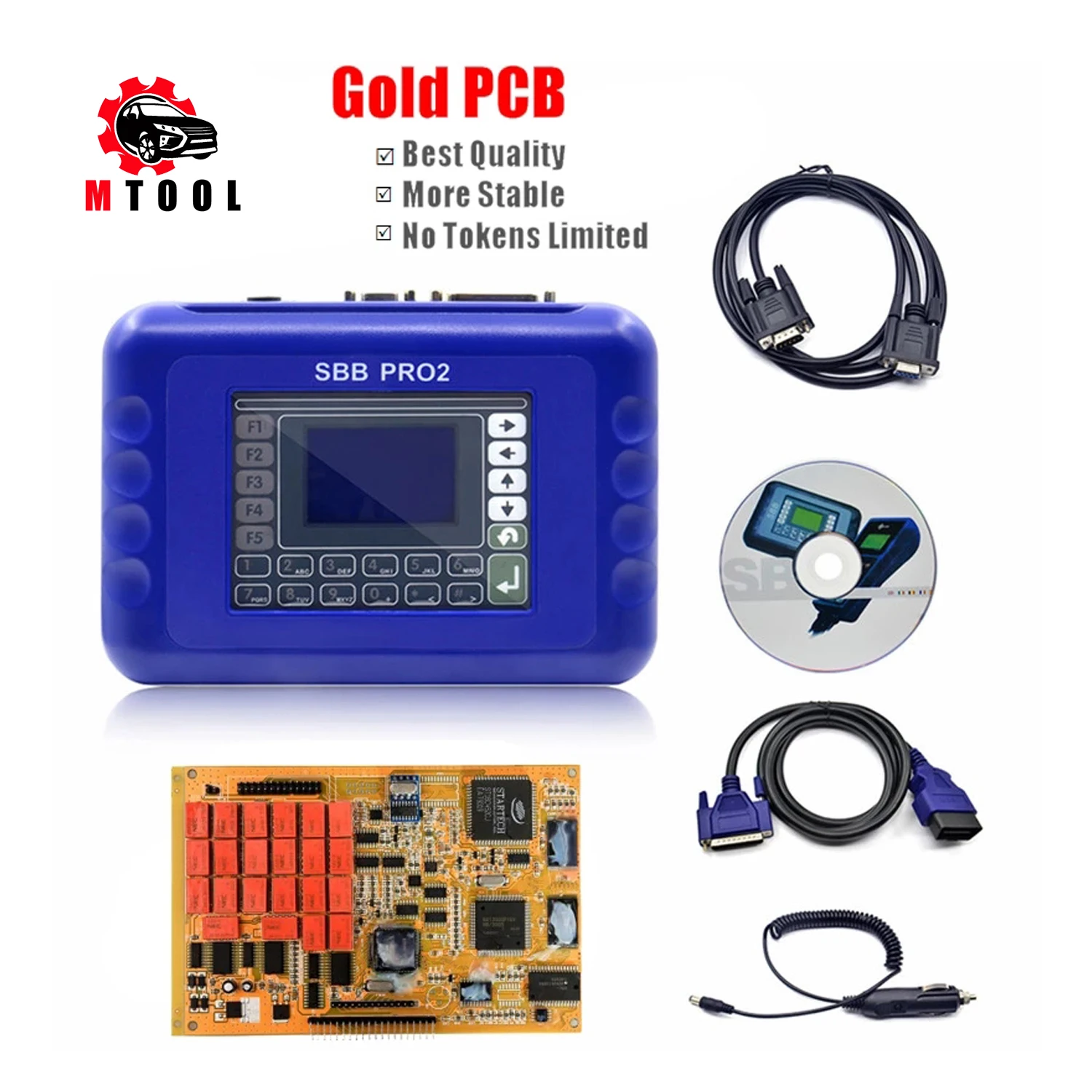 

SBB Pro2 V48.88 V48.99 Car Key Programmer Support Car to 2017 Replace SBB 46.02 Gold PCB Multi-Language OBD2 Auto key Programmer