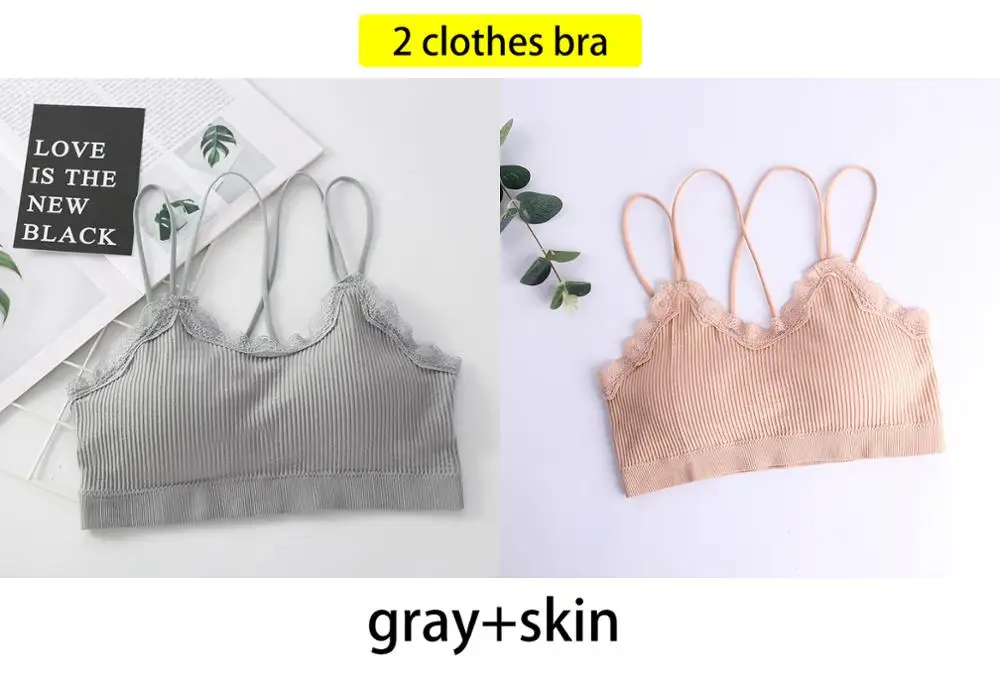 gray skin French Style 2pcs Solid Color Sexy Lingerie Seamless Bra Wire Free Comfort Push Up Bras for Women Underwear Bralette - Цвет: gray skin
