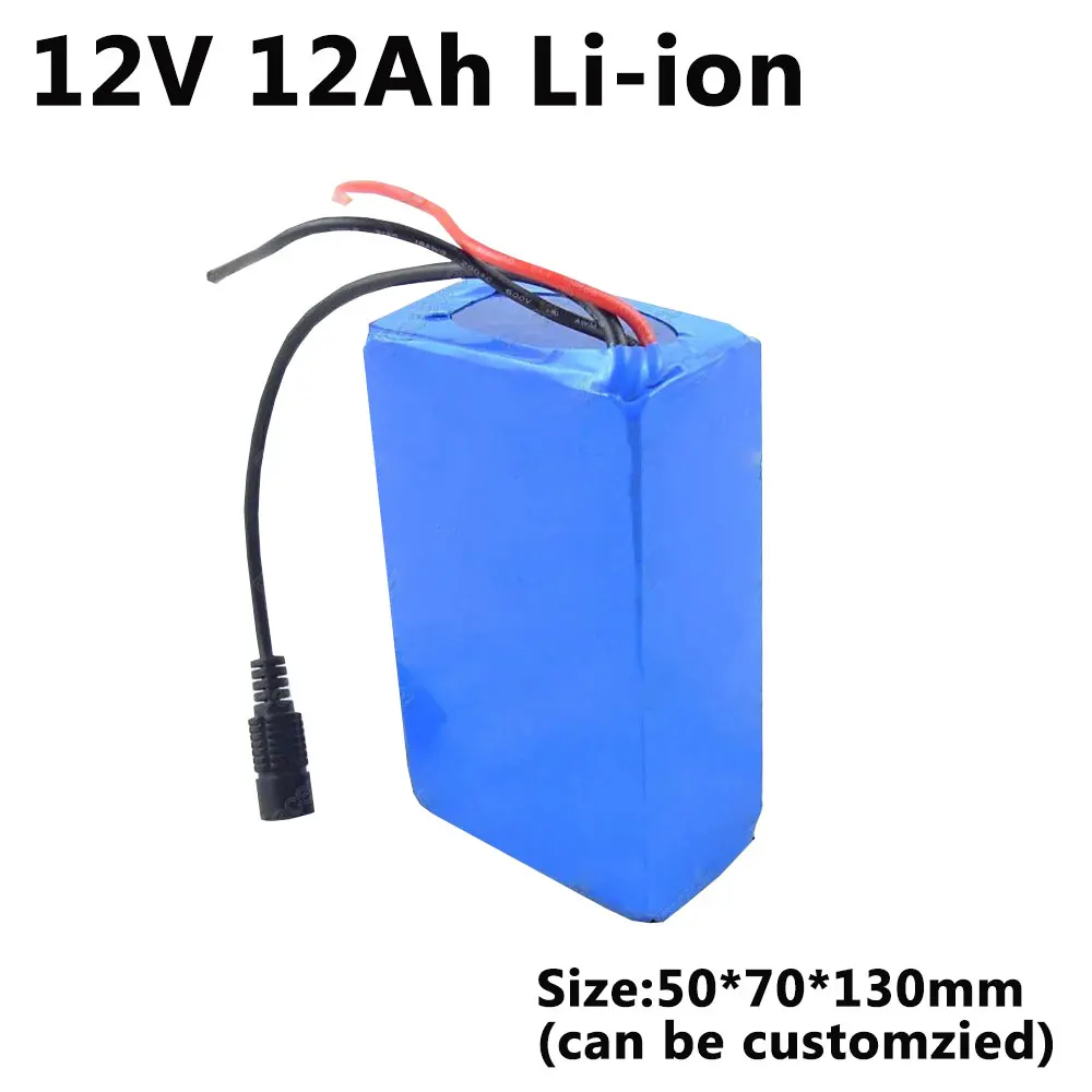 GTK 12V 12Ah литий-ионный аккумулятор с BMS для 200w светильник ночного рынка, оборудование для мониторинга рыбалки+ зарядное устройство 2A