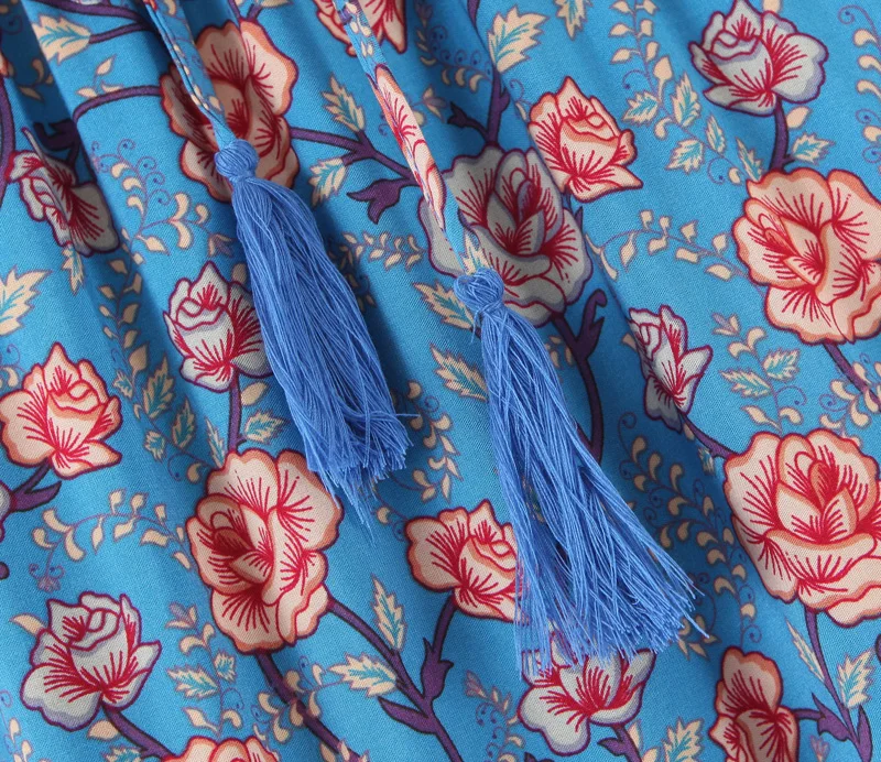 Летняя мода Boho шикарная Женская пляжная богемная юбка с цветочным принтом высокая эластичная талия вискоза А-силуэт макси юбки Femme