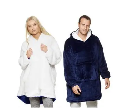 

Fleece Oversized Hoodie Women Blanket with Sleeves Warm Women Hoodies Sweatshirts Giant TV Blanket Hoody Robe Casaco Feminino