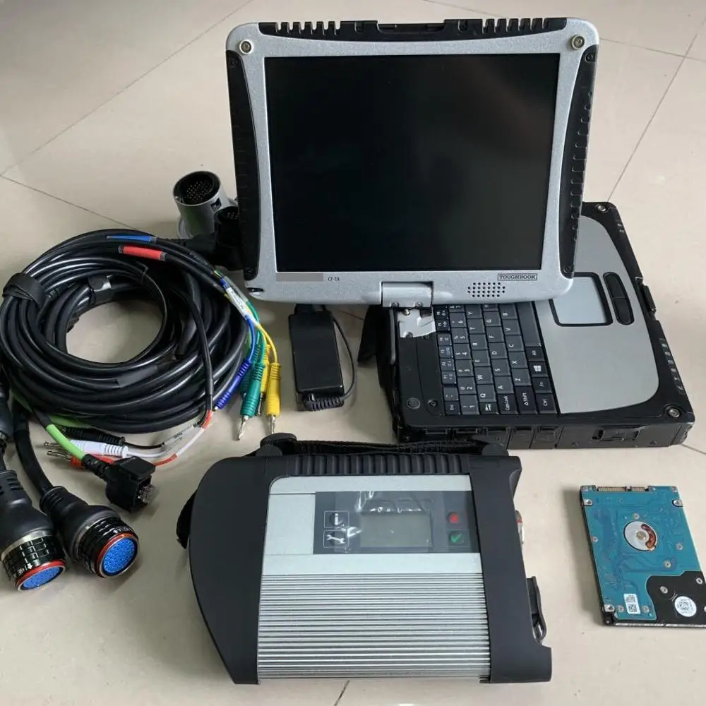 Super MB Star C4 SD Подключение+ используемый ноутбук cf19 диагностический ПК с mb star c4 новейшее программное обеспечение,12 320G hdd для MB car truck