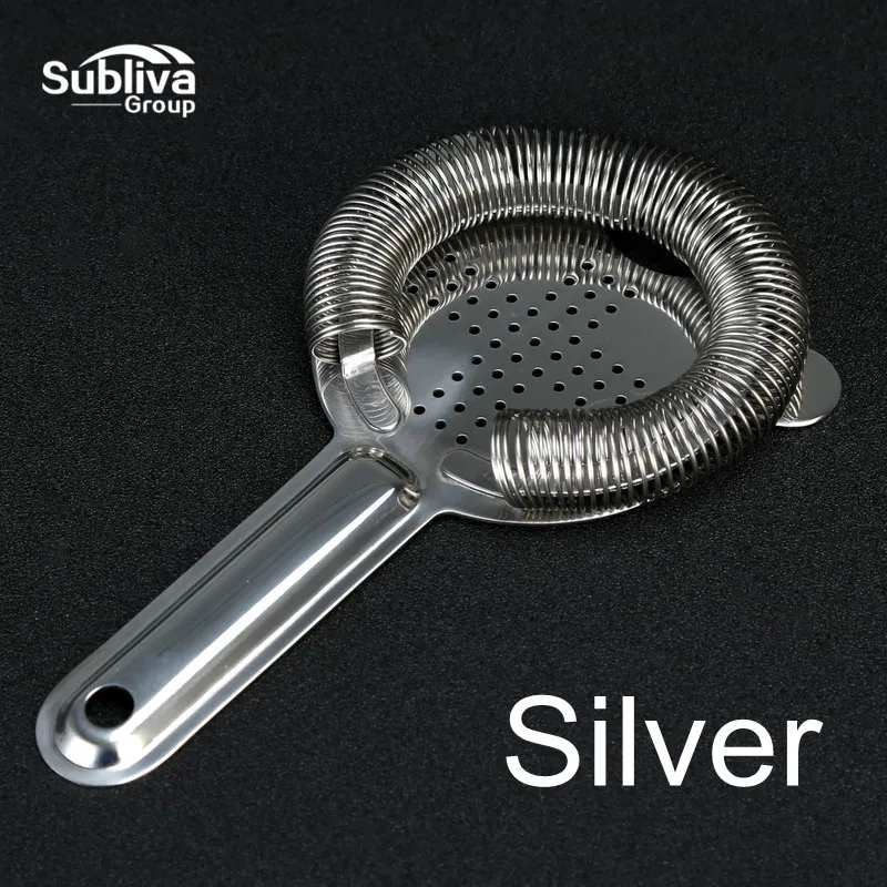 sliver Профессиональный ситечко для коктейлей с перекрещенными отверстиями 304 нержавеющая сталь бармен бар шейкер для коктейлей винный лед ситечко - Цвет: sliver