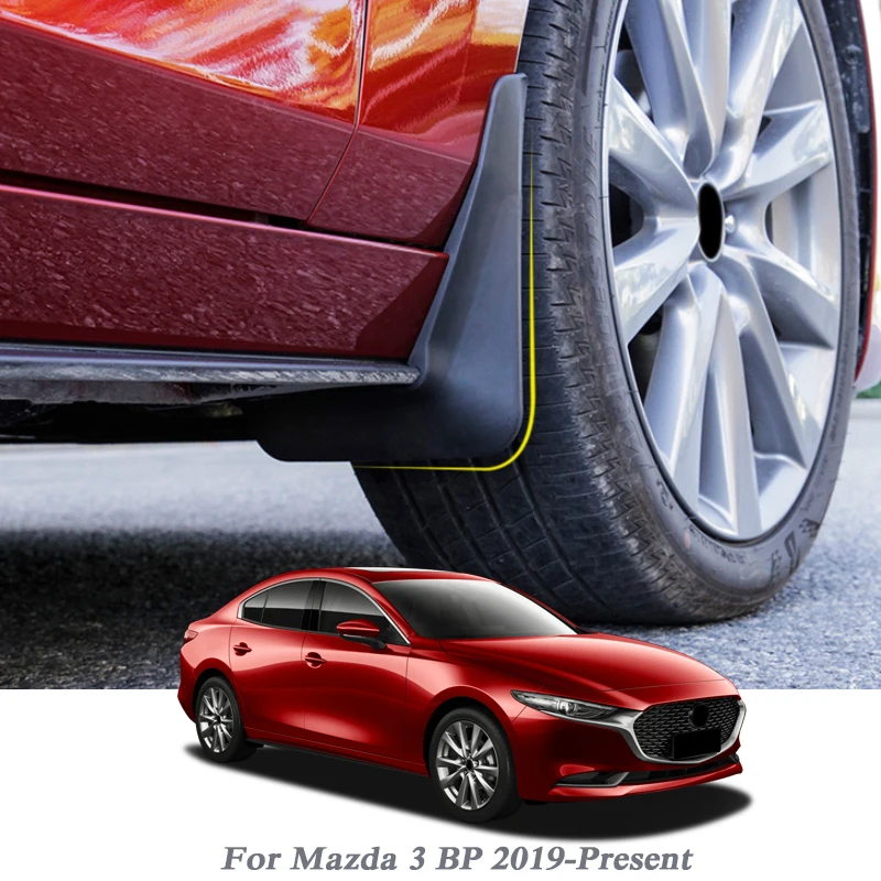 HIGH Flying 4pcs Front/&Rear Mud Splash Flaps Guards Mudguard for Mazda 3 M3 Axela Hatchback 2014 2015 2016 2017