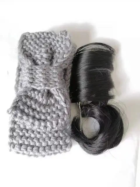 2021 Hair accessories Fashion Cute Baby Girl Hair Bun Wig Hat Cap Hairpiece Newborn Children Kids Girls Bow Headbands Headwear gray