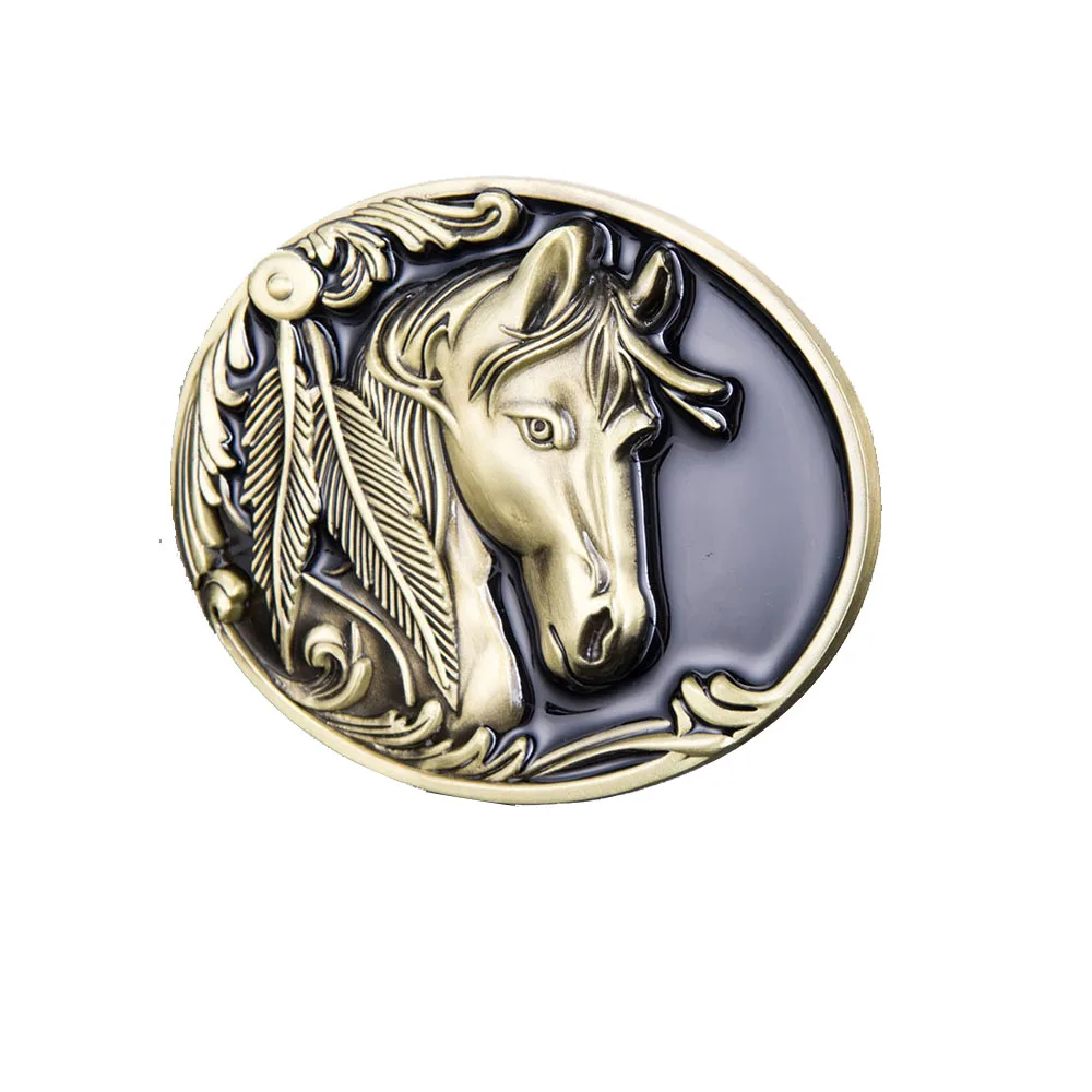 silver horse head belt buckle 