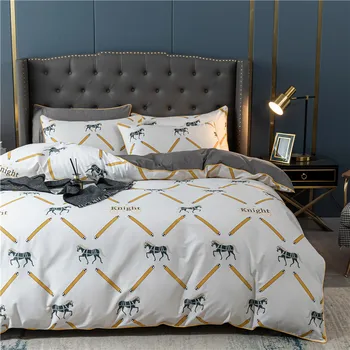 

Egyptian Cotton Home Bedding Set Queen Cartoon Duvet Cover King Size Bed Sheets And Pillowcases Luxury Bed Cover Set Twin Size