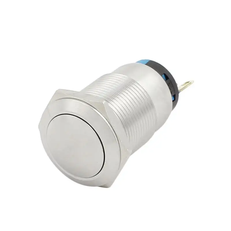 

19mm 0.75 inch Dia Mounting SPDT Press Button Cambered Momentary Stainless Steel Push Button Switch CE Recognized