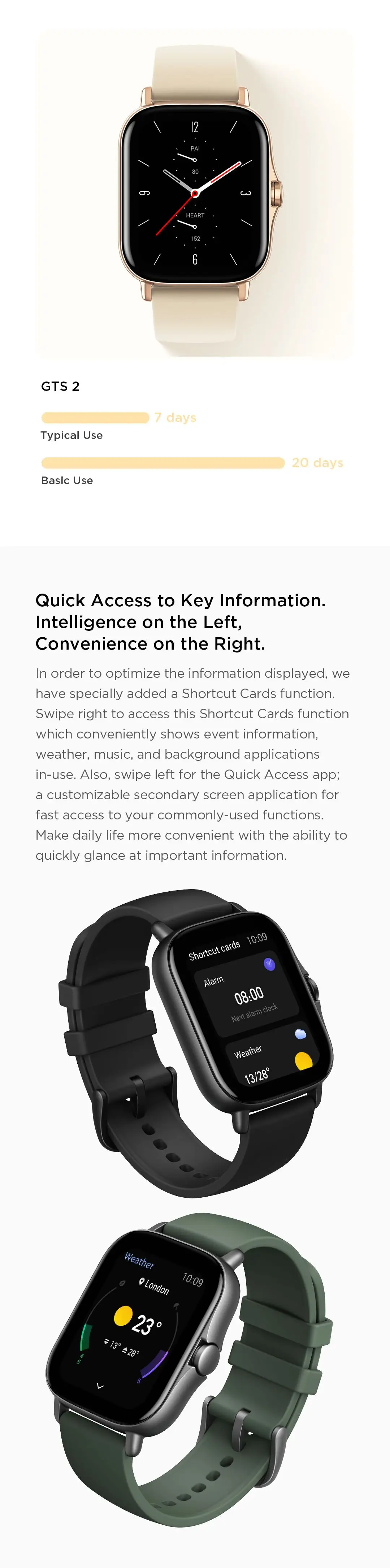 Amazfit – montre connectée GTS 2e pour téléphones Android et iOS, avec Alexa intégrée, autonomie de la batterie longue de 5 ATM, 24H 90, Modes de sport, Original