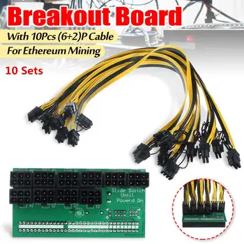 

DPS-1200FB Power Supply Adapter Board + 10 Pcs 6+2P Cables For Ethereum Mining
