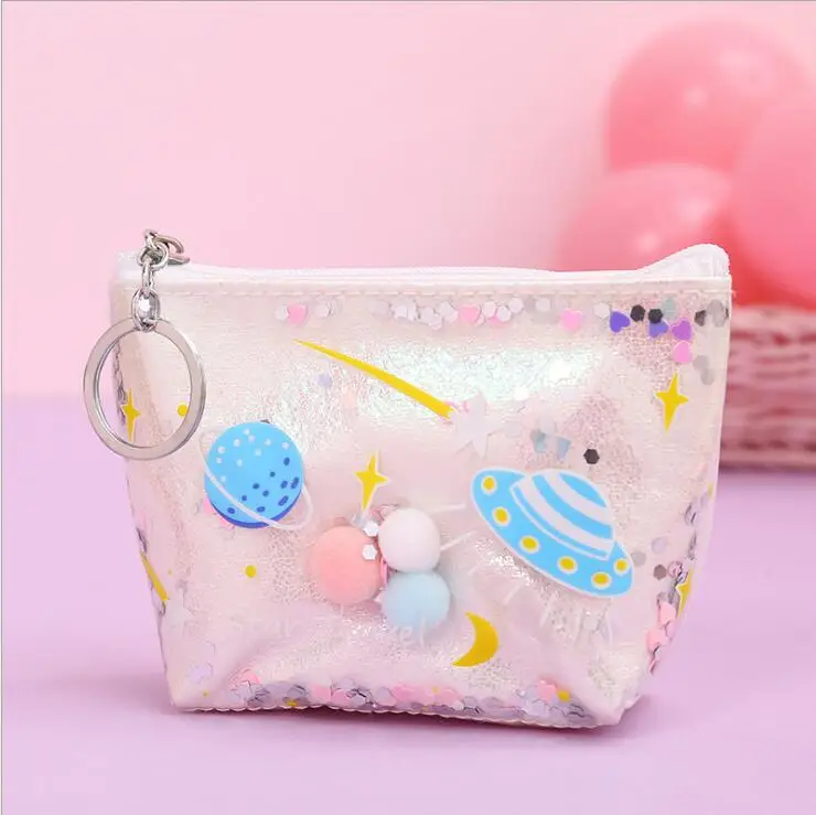 White small Лазерная косметичка для женщин, ПВХ кошельки для монет, модная косметичка Kosmetyczka, прозрачная сумка для девушек, монета, держатель для карт, косметичка Mujer - Цвет: White small